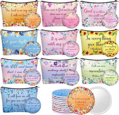 20 Pzas Bolsas Lona Religiosas con Versículos Bíblicos