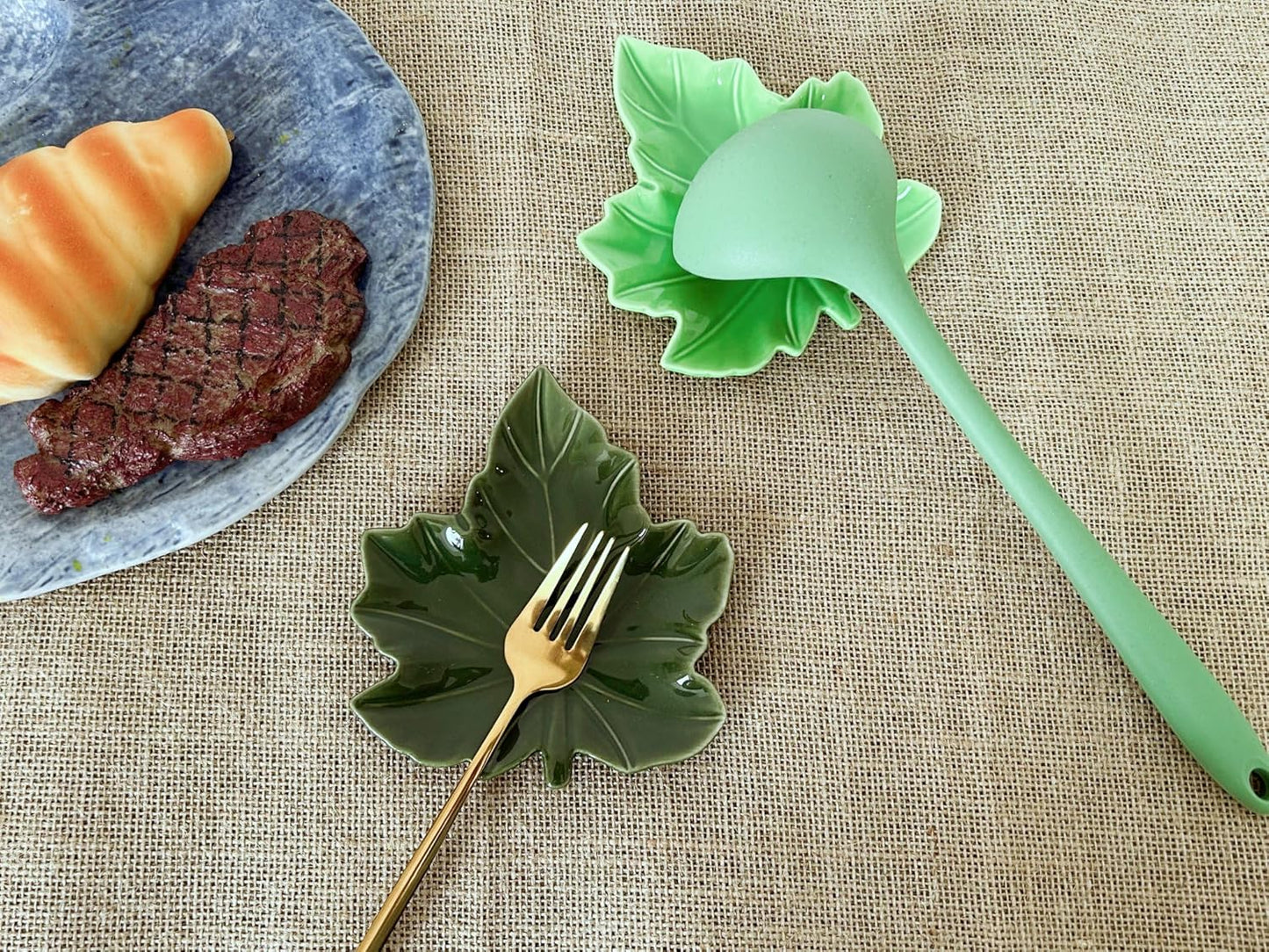 Soporte de cuchara de cerámica para encimera de estufa y cocina