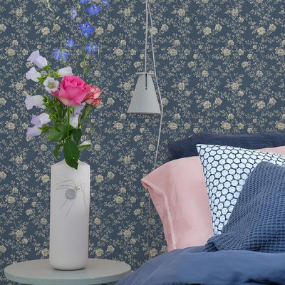 Papel tapiz floral vintage 17.3x120pulg extraíble para paredes