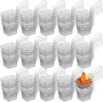 96 Cestas Acero Inox Cuadradas para Freidora Mesa Servir