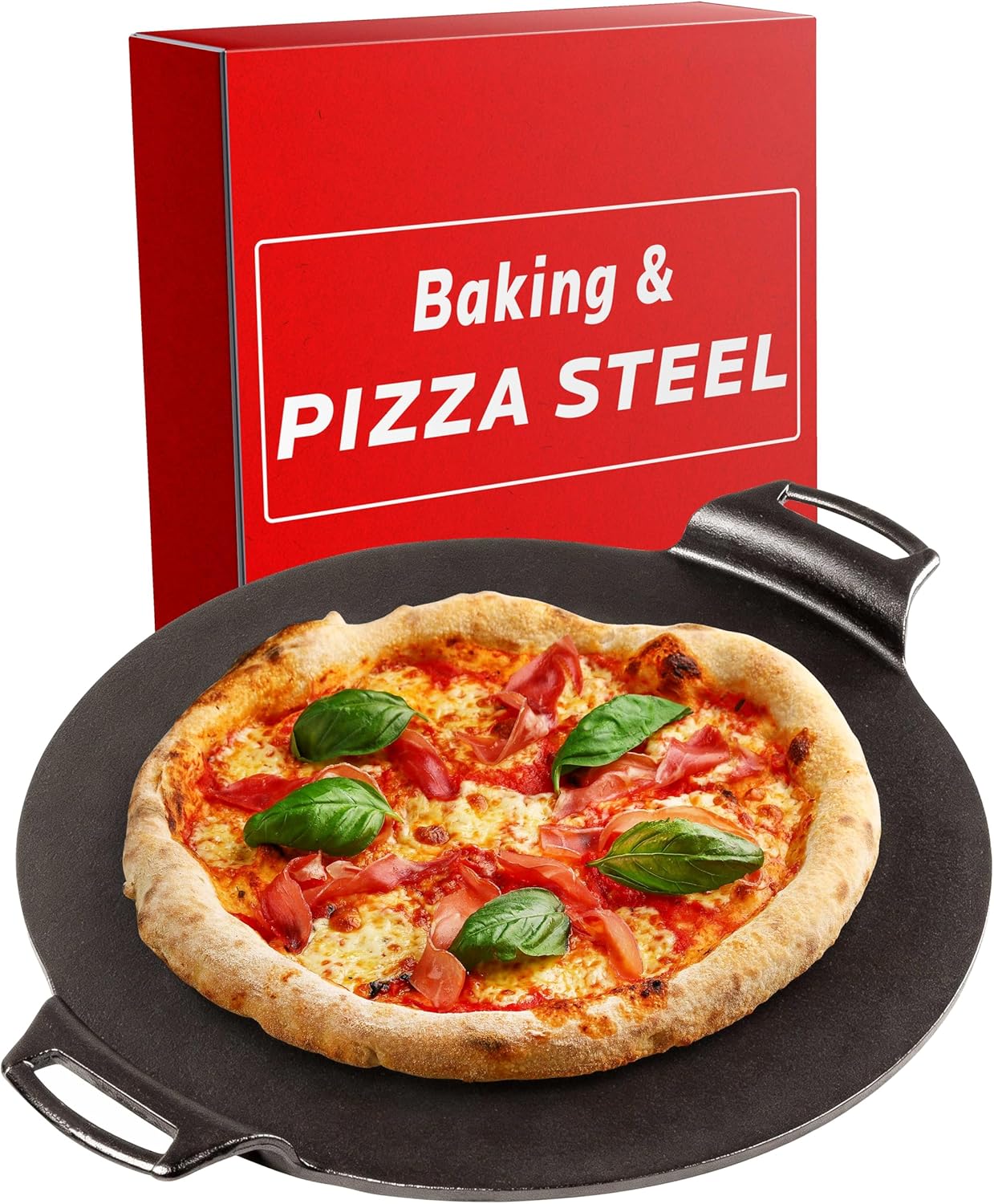 Bandeja pizza acero carbono 16x16