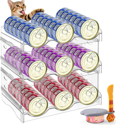 Organizador latas gato acrílico 3 capas 54 con cuchara cubierta