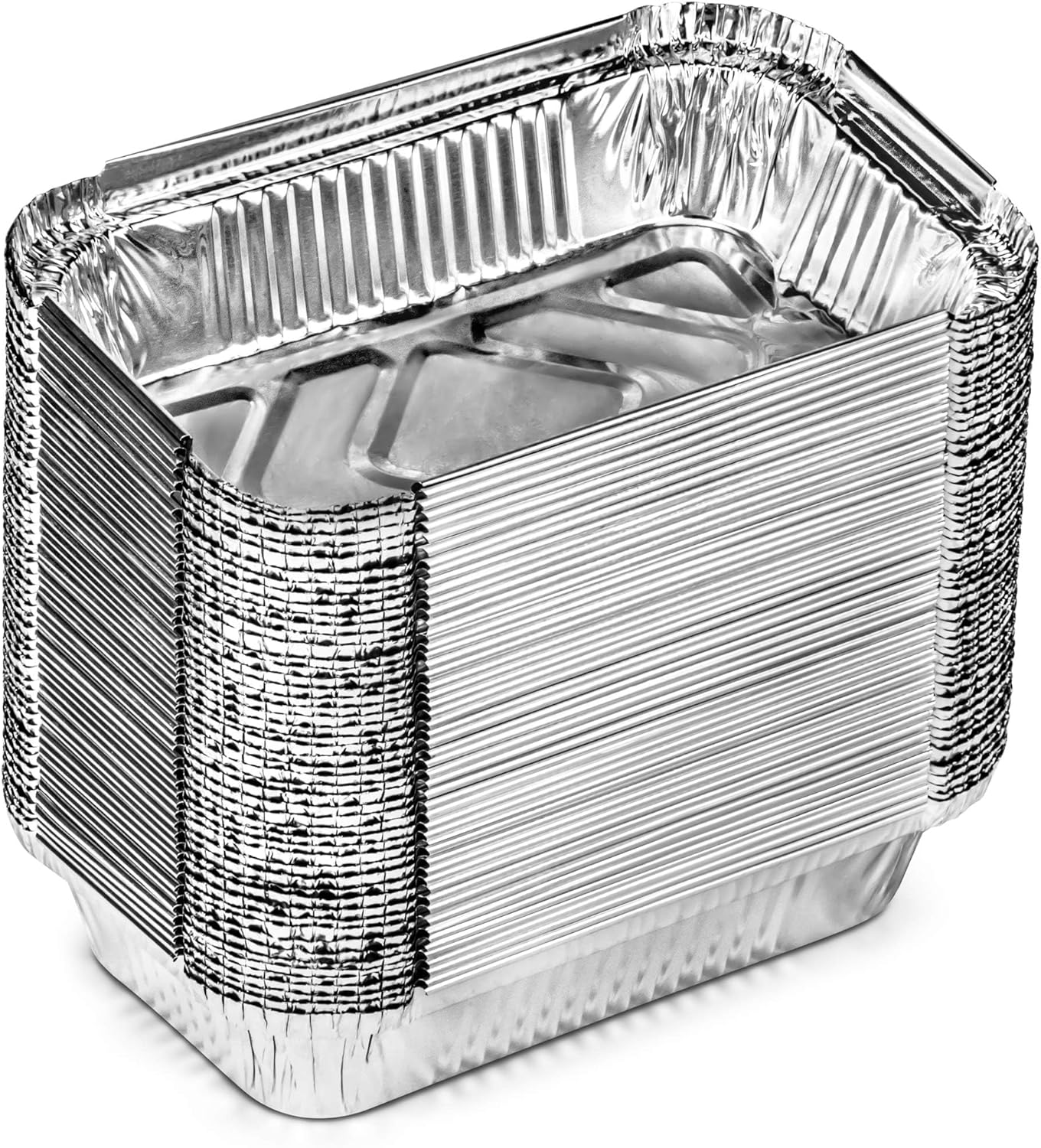 50 Sartenes Aluminio Tapa 7x4.5pulg Moldes Pan Almacenar