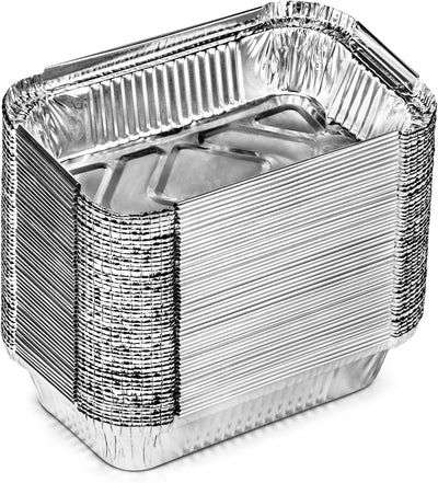50 Sartenes Aluminio Tapa 7x4.5pulg Moldes Pan Almacenar