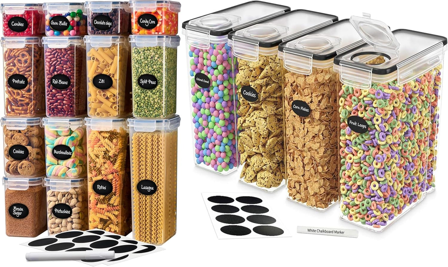 4 Recipientes Herméticos Almacenamiento Cereales Sin BPA