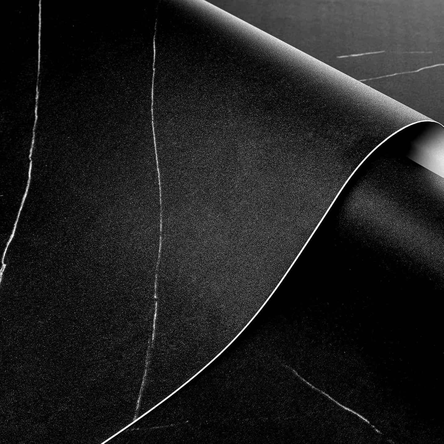 Papel contacto mármol negro impermeable para encimeras y gabinetes