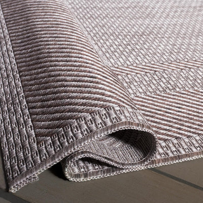 Alfombra lavable exterior 2'3x5' beige y marrón patio