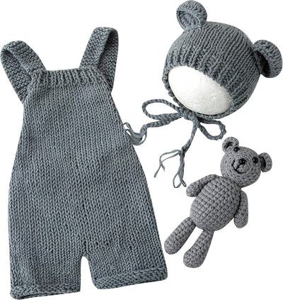 Kit accesorios foto recién nacido gorro oso mameluco disfraz