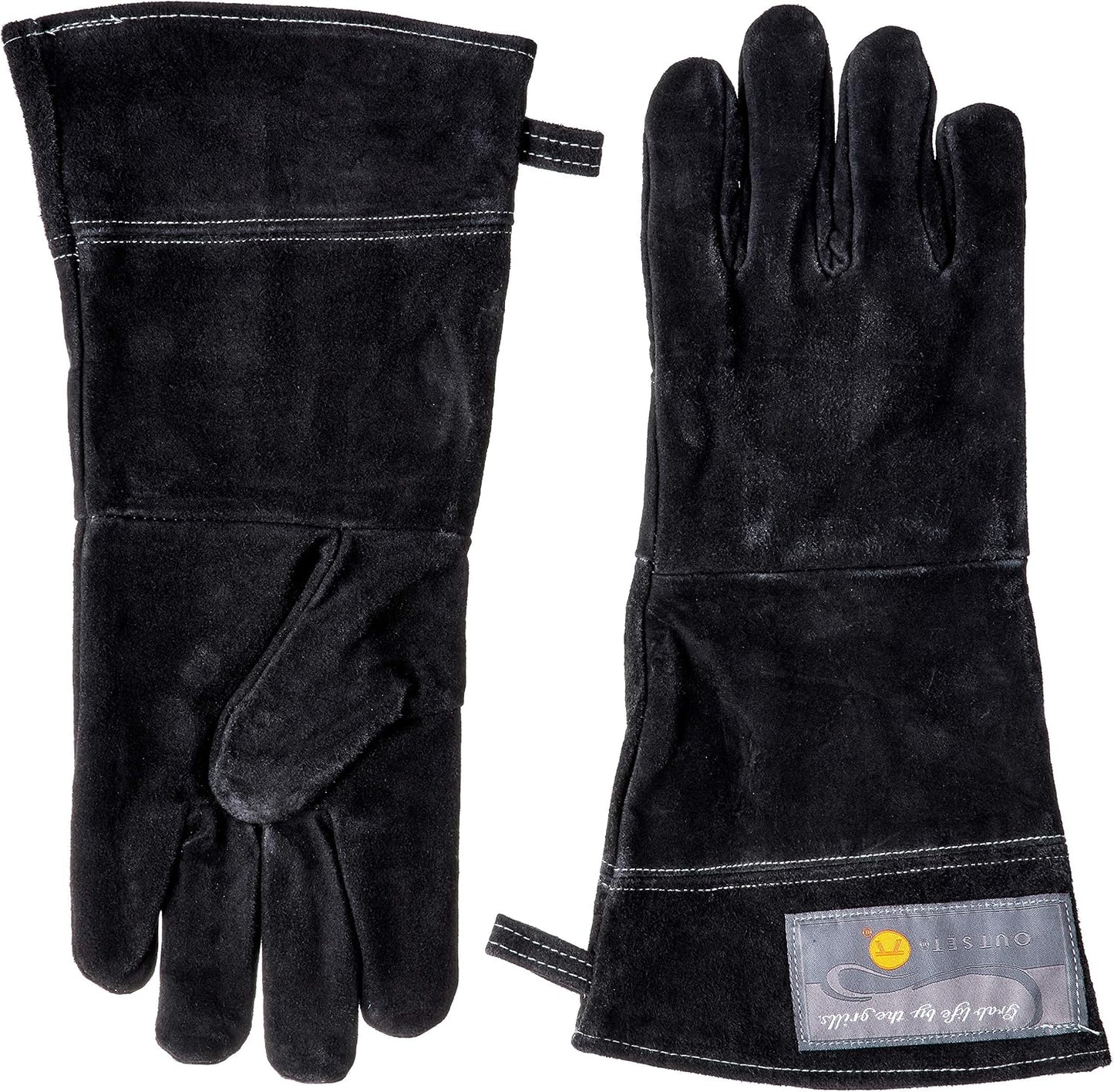 Guantes cuero parrilla 15pulg color negro