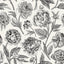 Papel tapiz vintage floral despegable y pegable blanco y negro