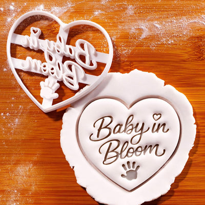 Cortador galletas forma corazón huella bebé baby shower