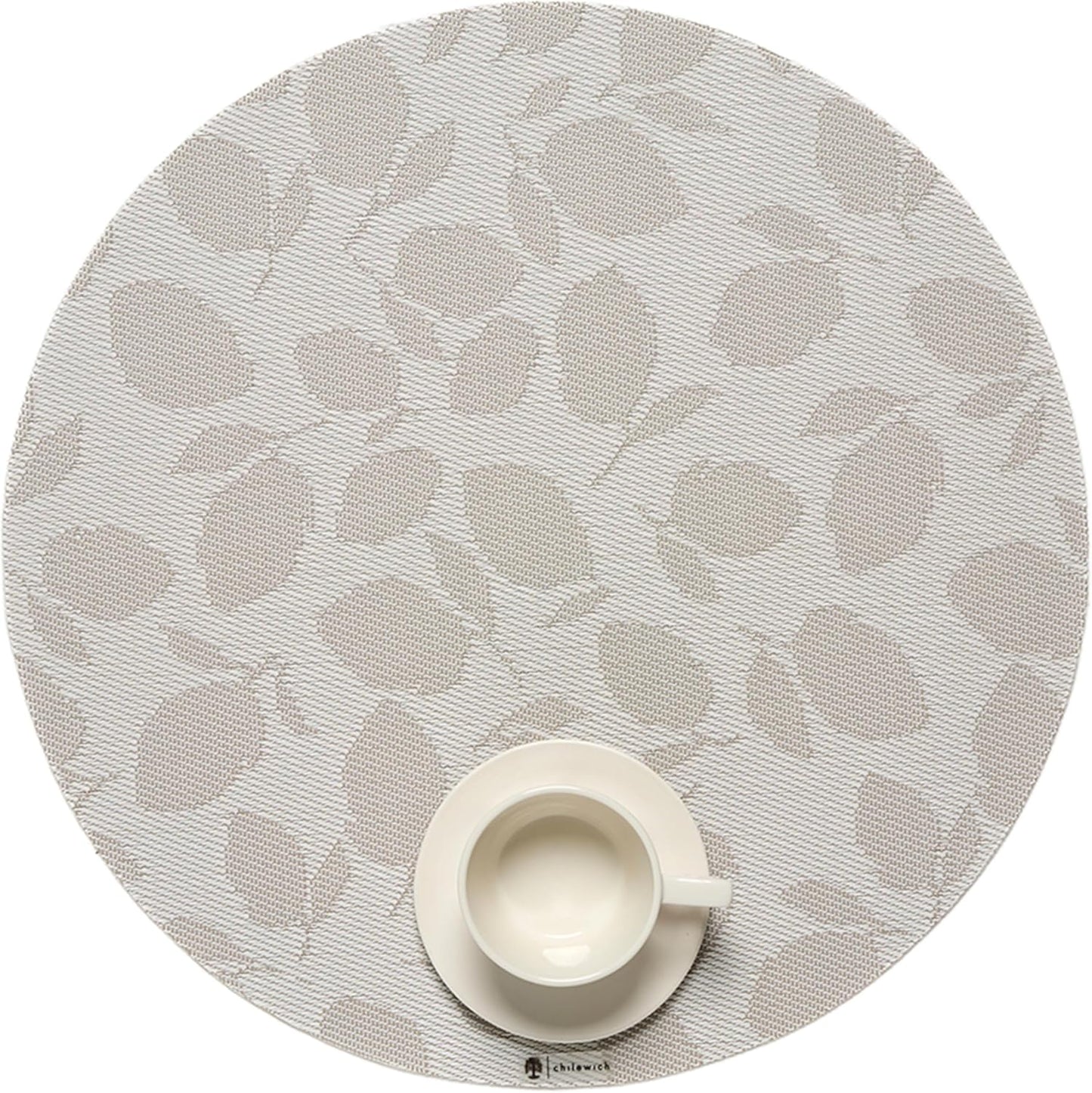 Mantel tejido limón redondo resistente manchas para mesa 15"