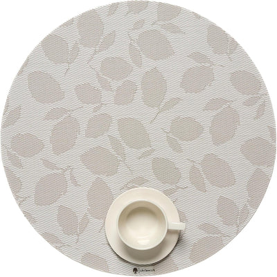 Mantel tejido limón redondo resistente manchas para mesa 15"