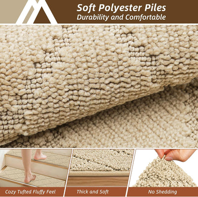 Alfombras antideslizantes peldaños madera 9x28pulg para niños