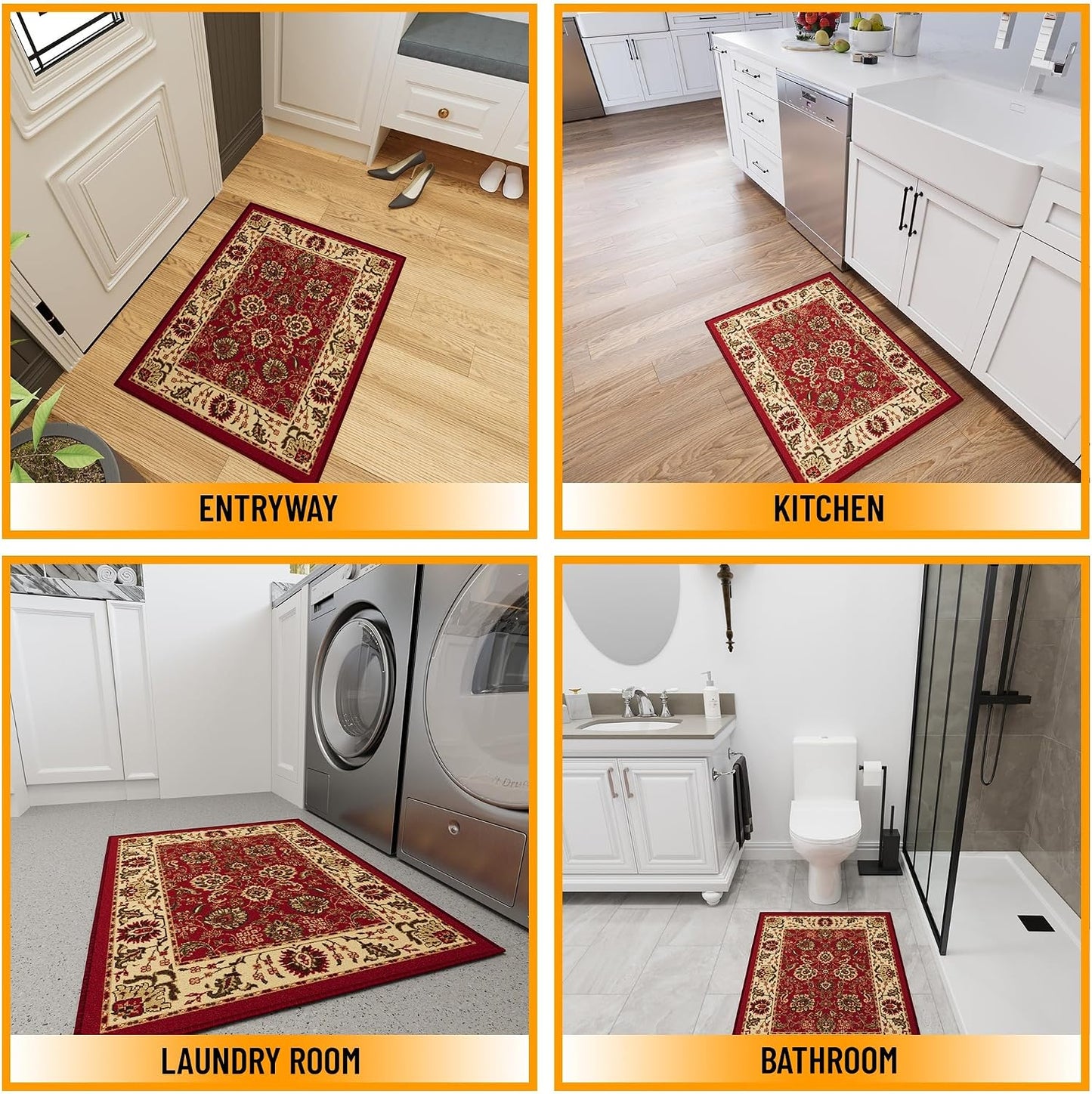 Tapete antideslizante entrada 2'3x3' para baño cocina dormitorio