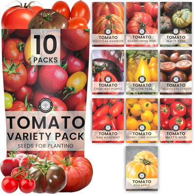 Semillas tomate 10 Pack Roma Brandywine Cherry sin transgénicos