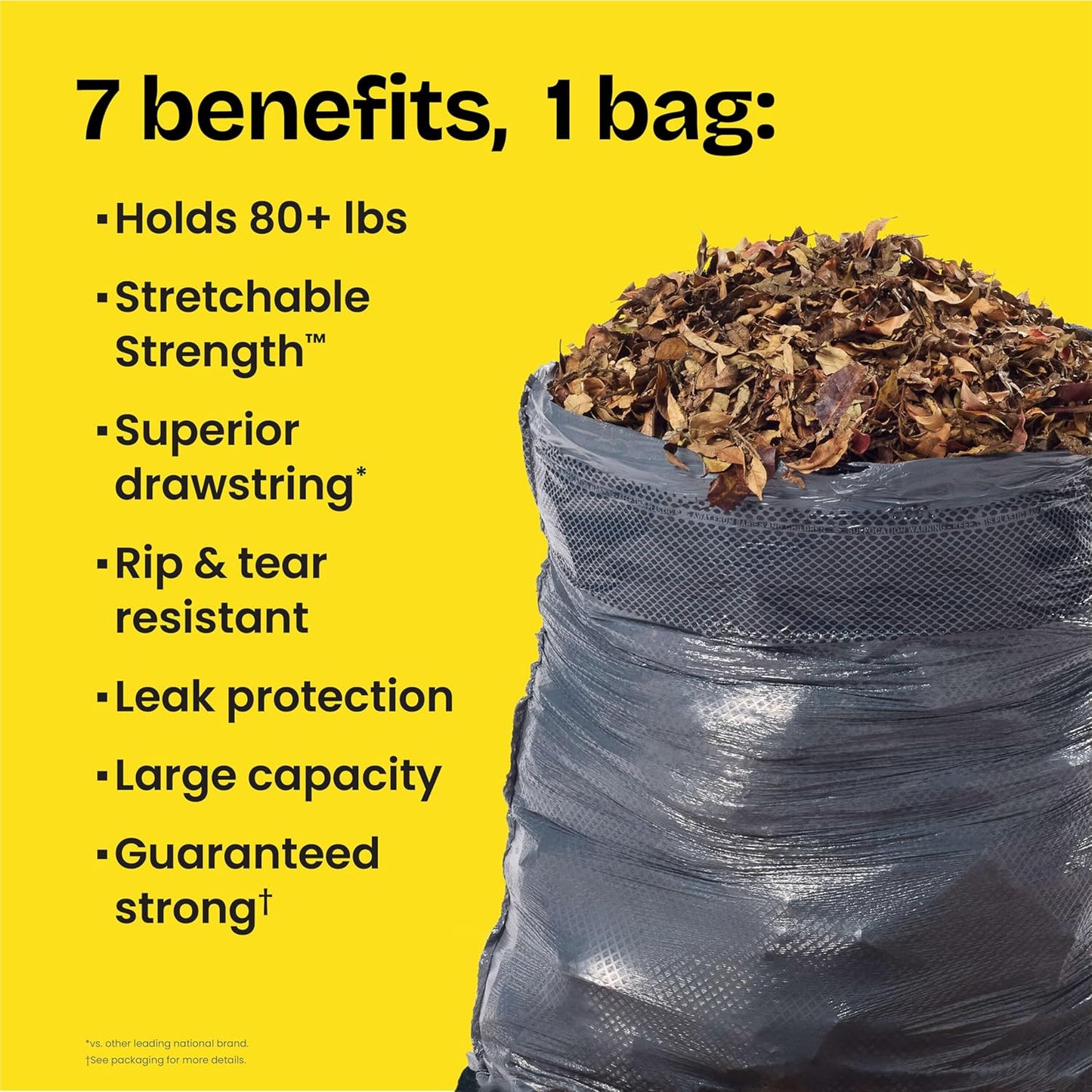 Bolsas basura grandes ForceFlex con cordón exterior negro