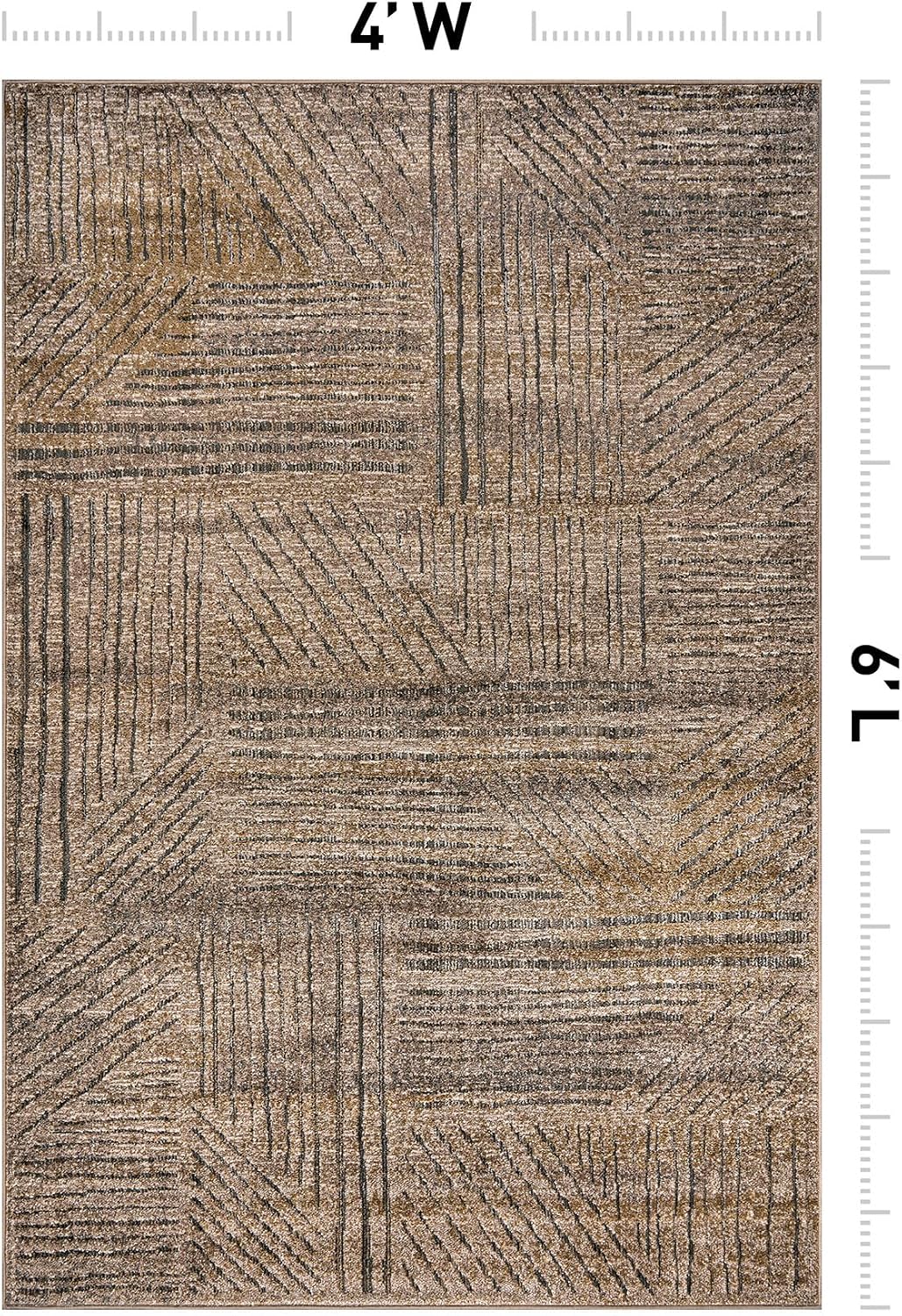 Alfombra Patchwork Geométrica 4x6ft para Salón Dormitorio Cocina