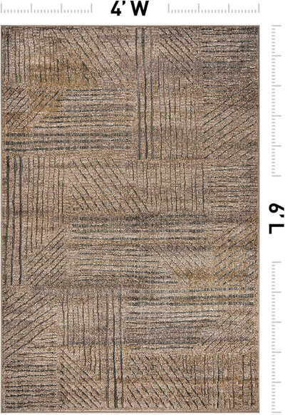Alfombra Patchwork Geométrica 4x6ft para Salón Dormitorio Cocina