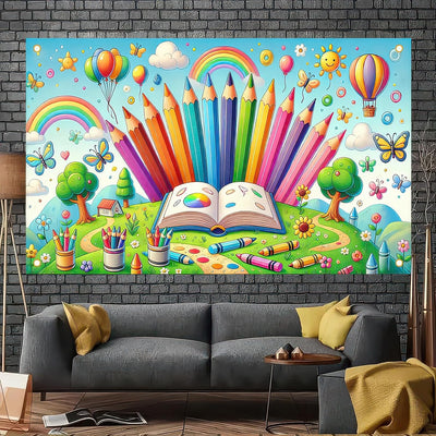 Cartel bienvenida regreso a clases 71x43pulg decoración aula
