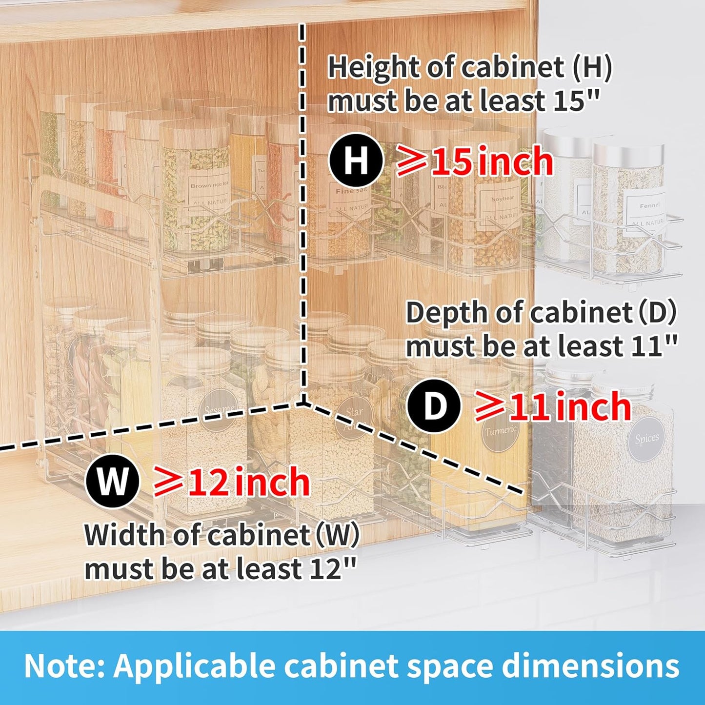 Organiz. especias metal 2 niveles vertical cocina