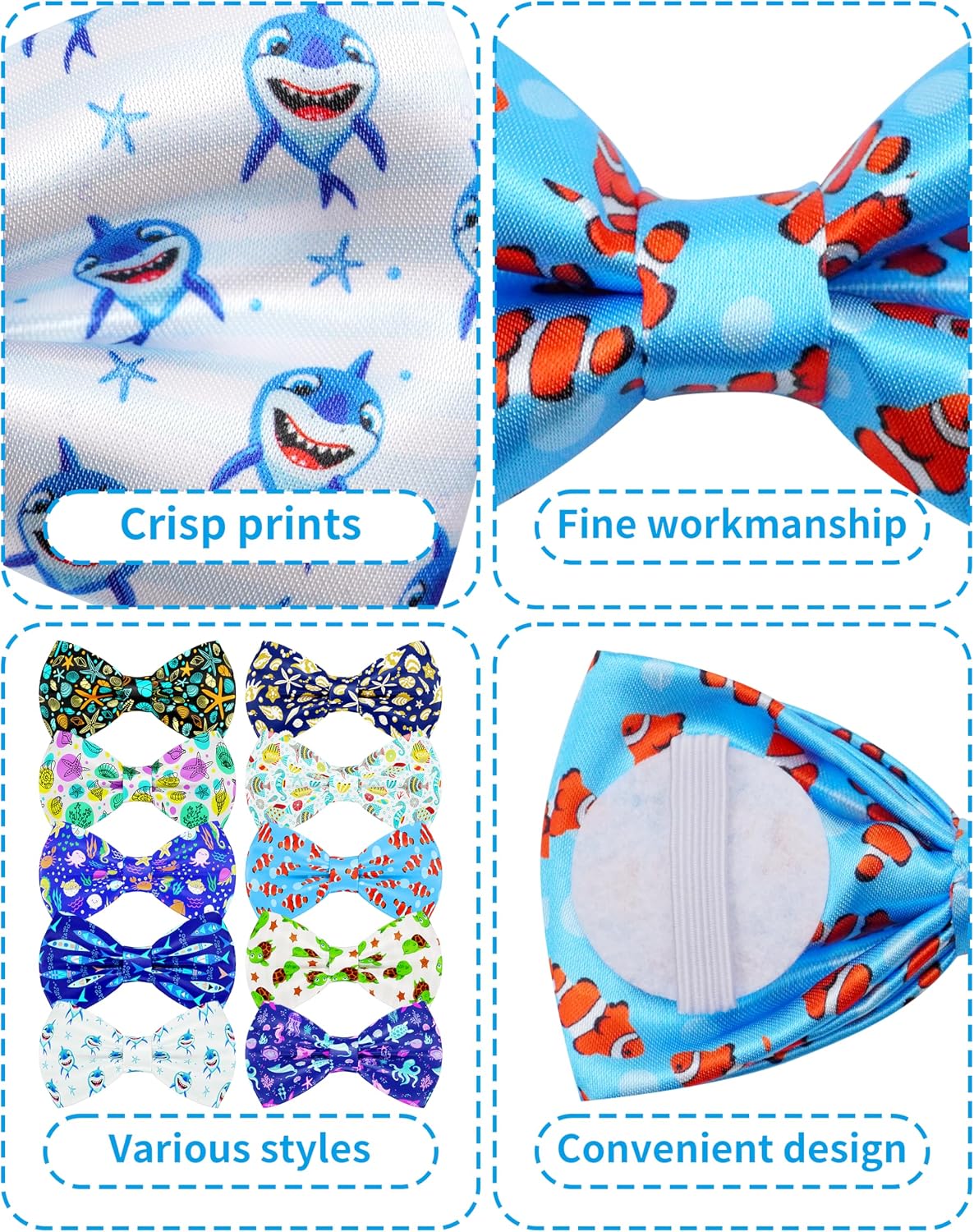 10 Pzas Pajaritas Verano Perros Accesorios Collar Marinos