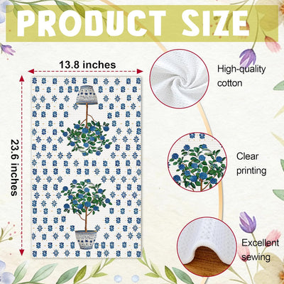 Toallas cocina flores chinoiserie suaves absorbentes baño rústicas