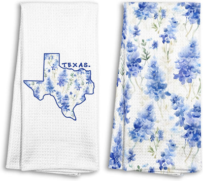 Juego de 2 toallas de cocina con motivos florales de Texas