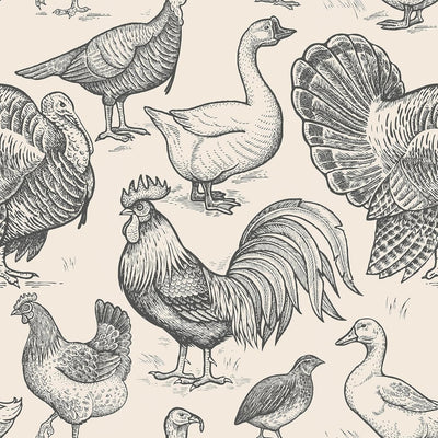 Papel tapiz campo despegar pegar cocina granja beige negro