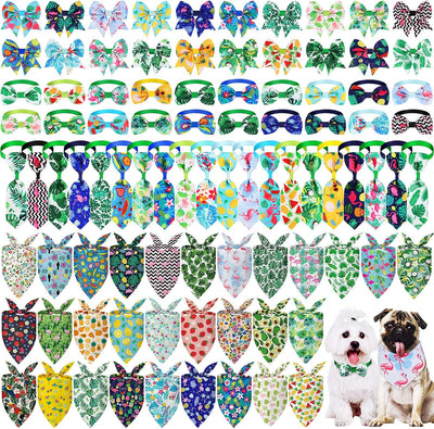 Set 120 bandanas perro verano triángulo colorido lavable