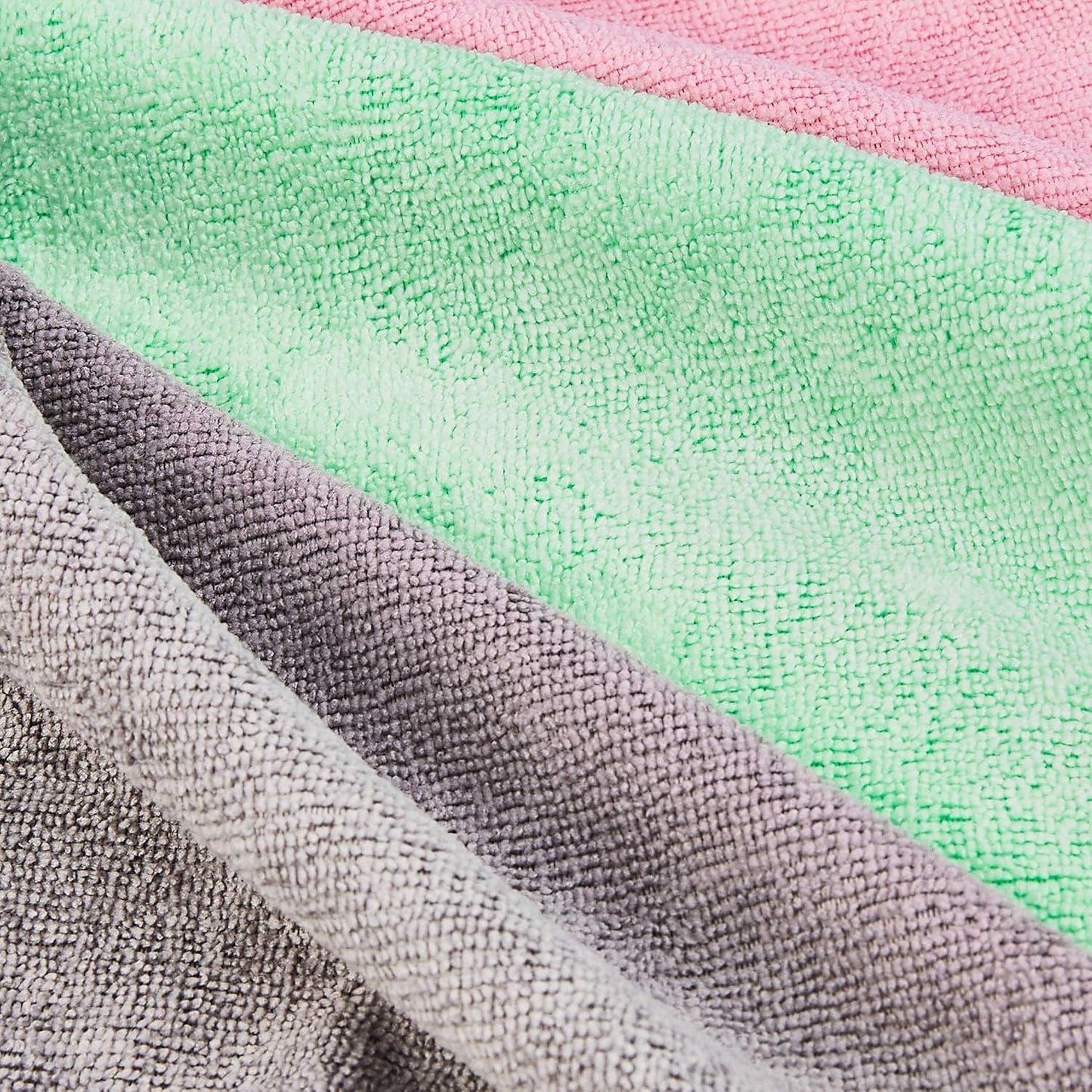 Paquete 48 paños microfibra reutilizables 16x12pulg verde/gris/rosa