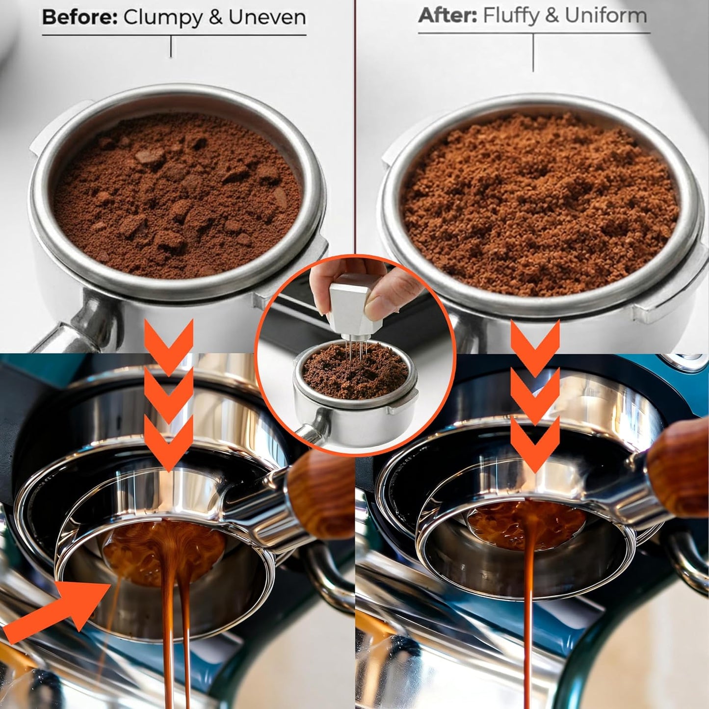 Soporte agitador aluminio para distribuidor de espresso