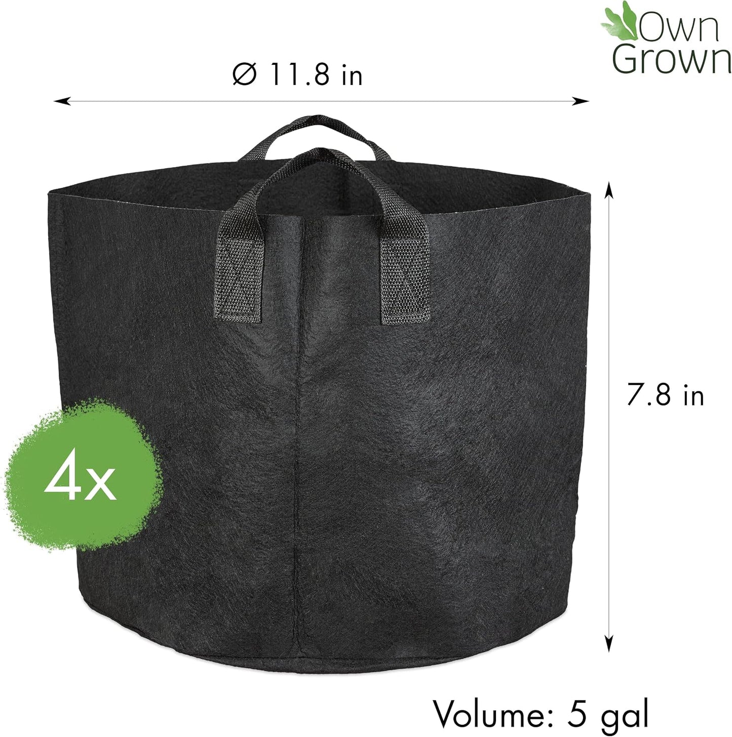 Bolsas cultivo 4x5gal para plantas balcón jardín permeables