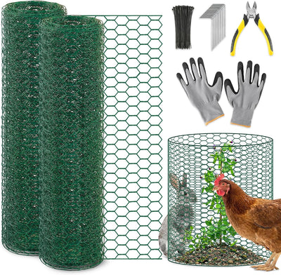 Protectores plantas malla metálica 13.8x118pulg 2 rollos verde