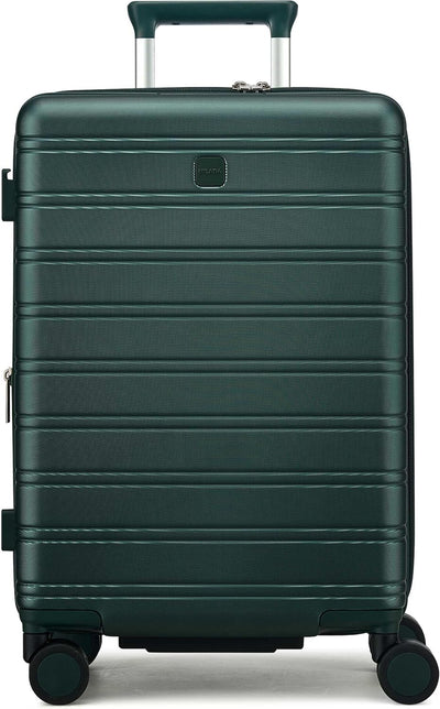 Maleta rígida expandible con ruedas 360° y cerradura TSA verde