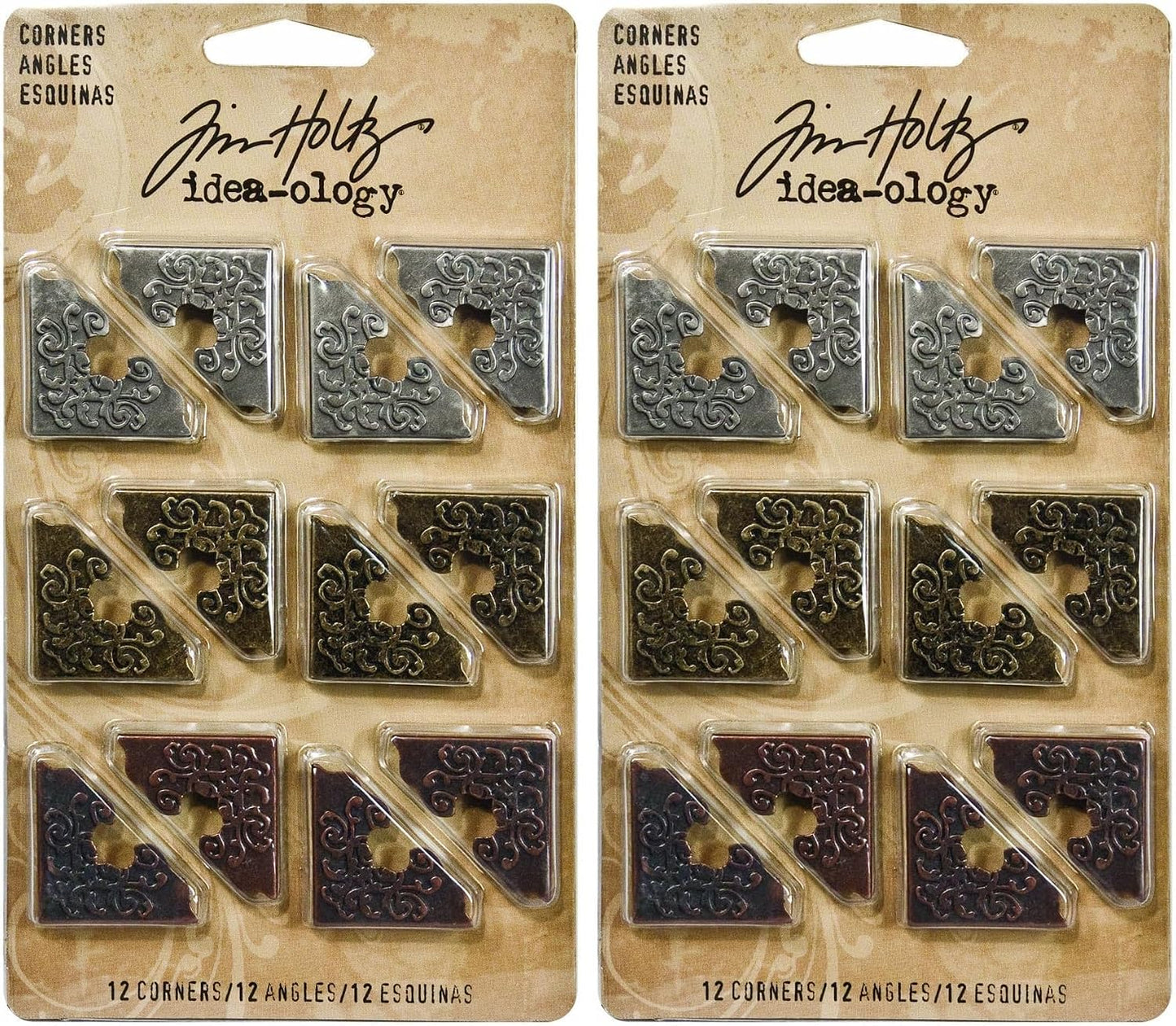 Esquinas metal TH92789 1pulg acabado antiguo pack 2
