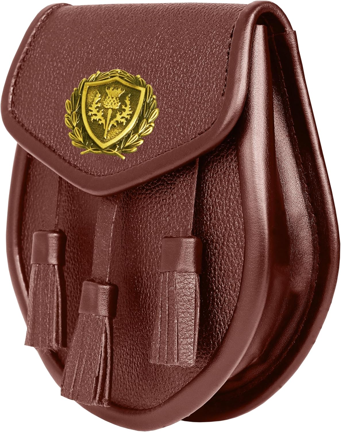 Sporran cuero con cinturón y cadena badge thistle