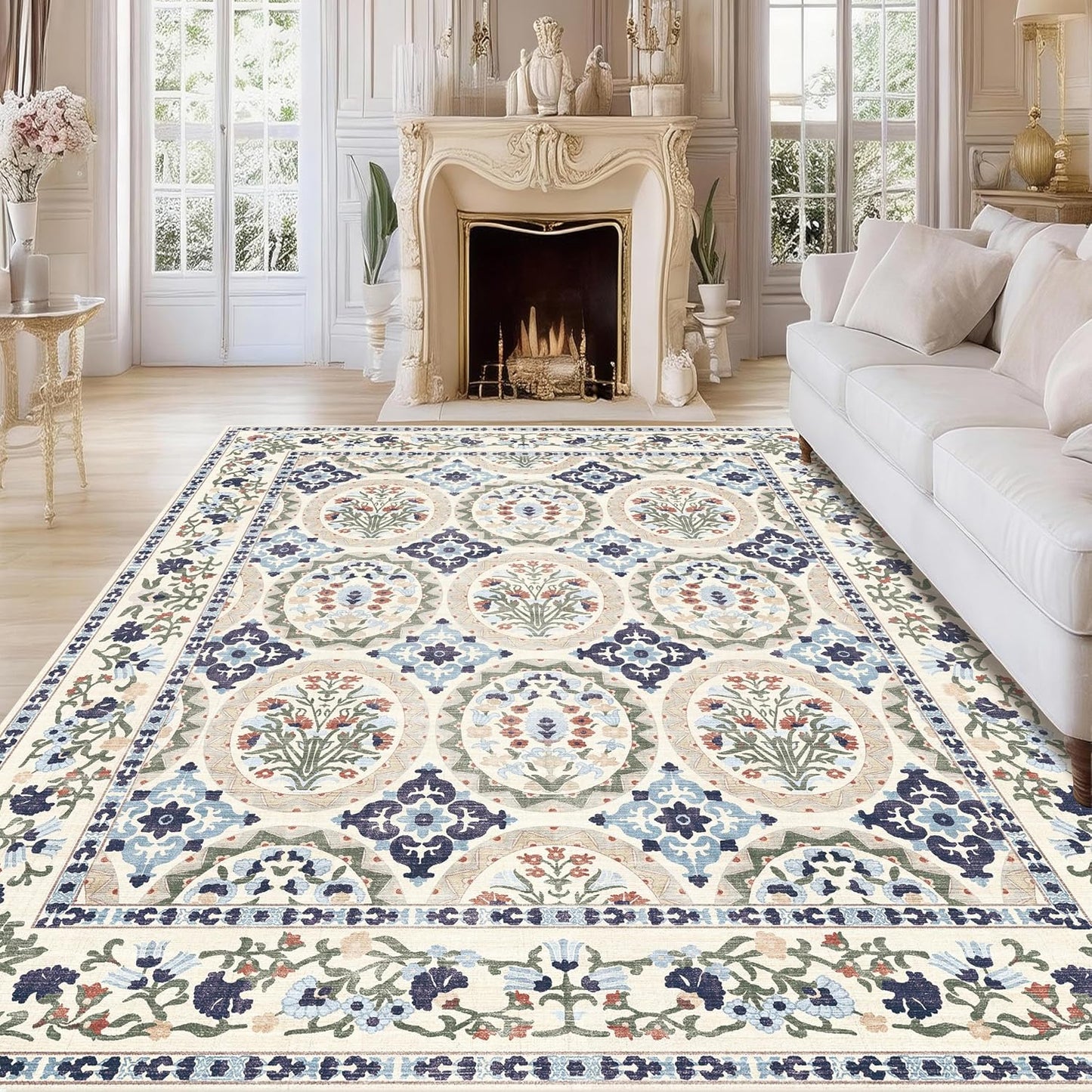 Alfombras 8x10 lavables beige para sala y dormitorio