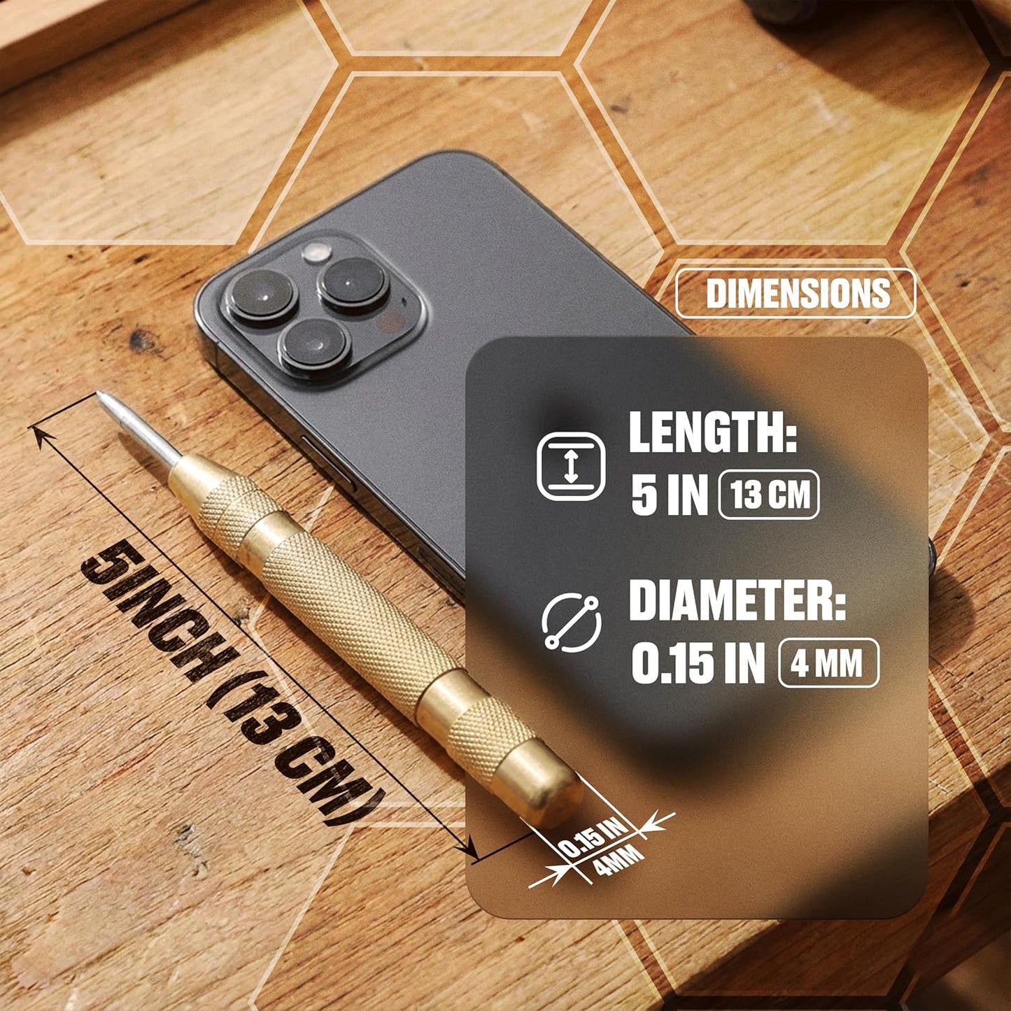 Punzón central automático para metal y madera 2 Uds
