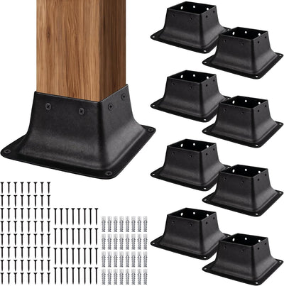 Bases poste 4x4 soportes acero polvo 3.5x3.5pulg