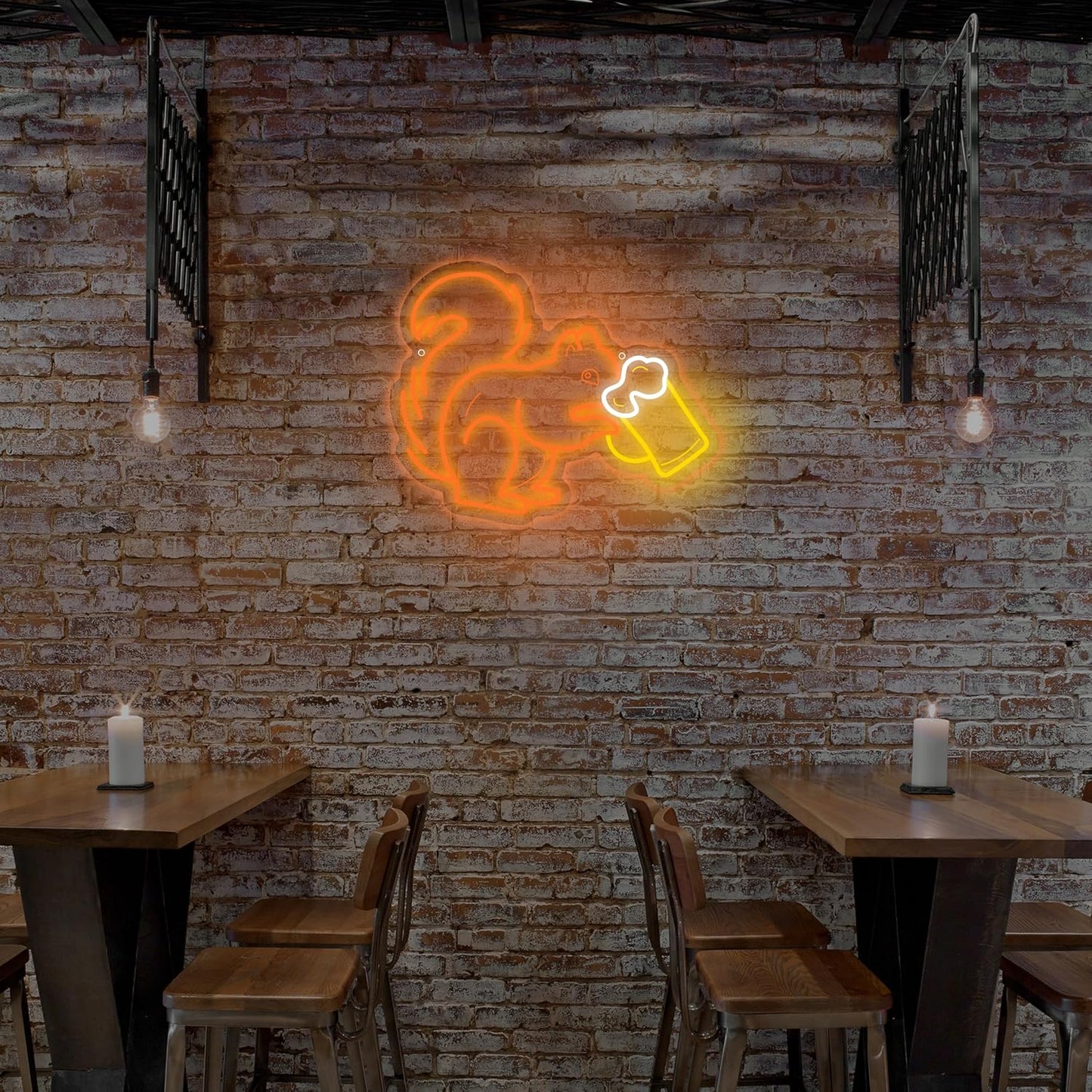 Letrero neón ardilla bebe luz LED para decoración