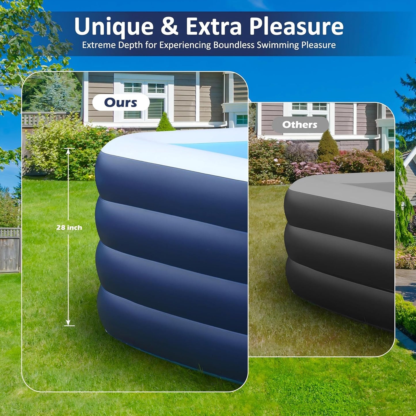 Piscina inflable 99x60x28pulg 4 cámaras para niños