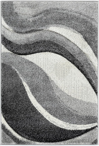 Alfombra área 2.3x4ft gris marfil no pelusa dormitorio entrada