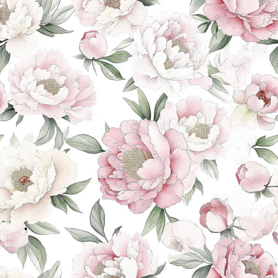 Papel tapiz floral rosa autoadhesivo 17x197pulg dormitorio