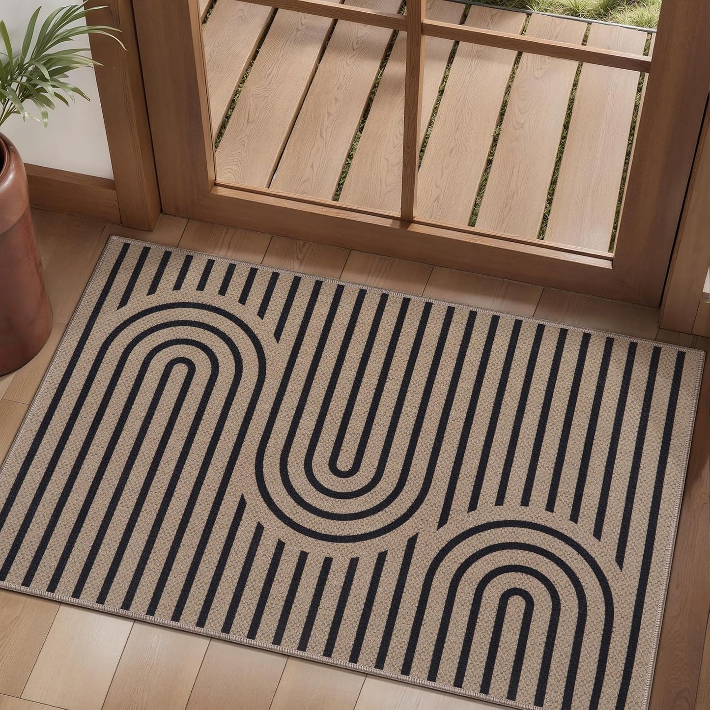 Alfombra yute 2x3 geométrica bohemia para entrada