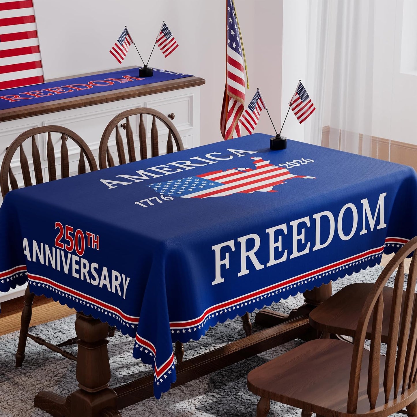 Mantel de aniversario 250 Estados Unidos 52 x 70 rectangular