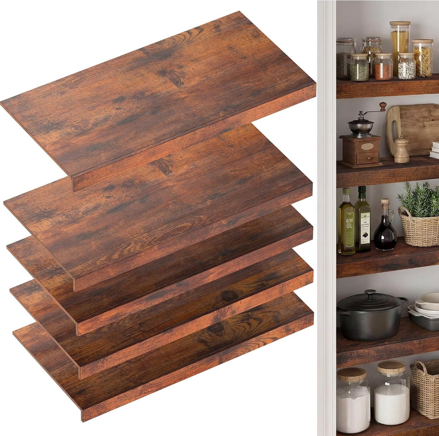 Cubiertas estantes alambre madera alta calidad marrón