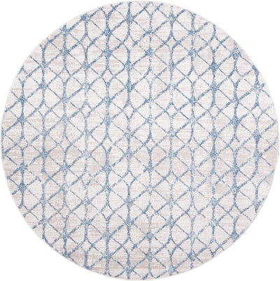 Alfombra redonda 8' gris azul no peluda para sala dormitorio