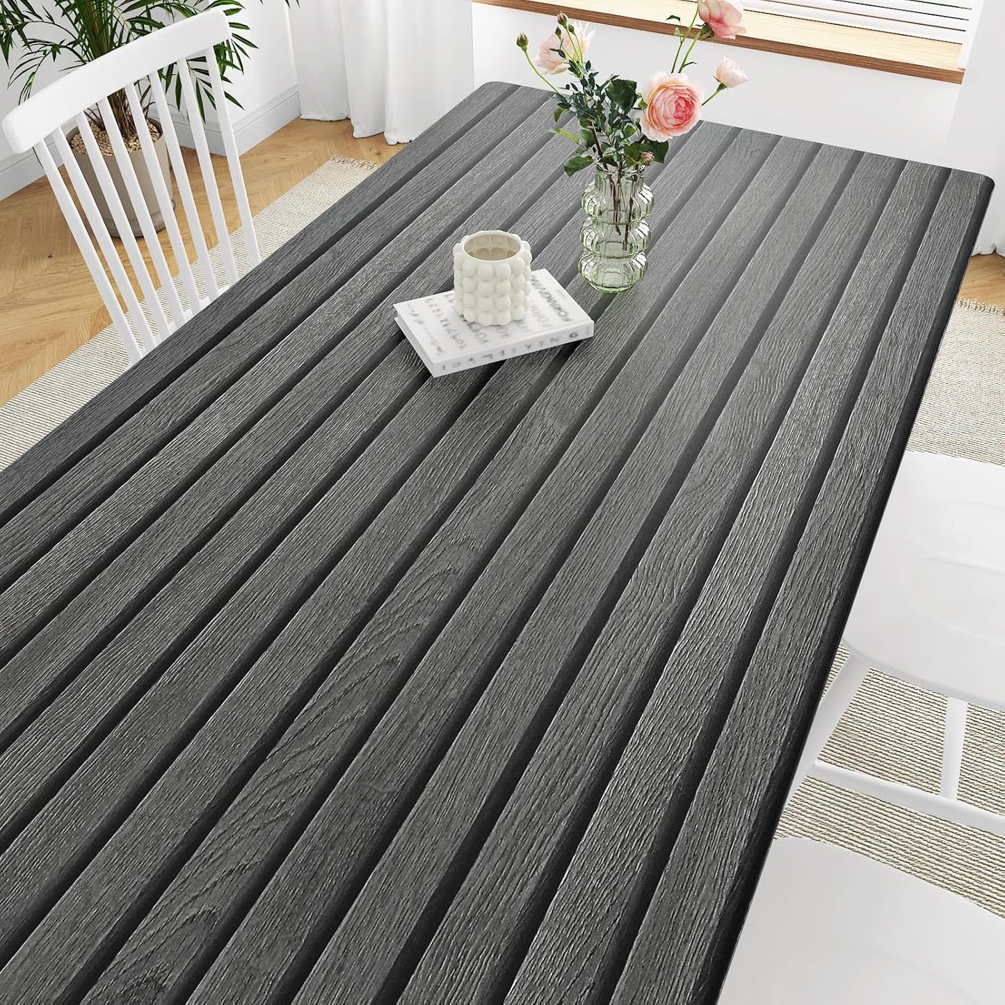 Papel tapiz listones carbón negro gris autoadhesivo impermeable