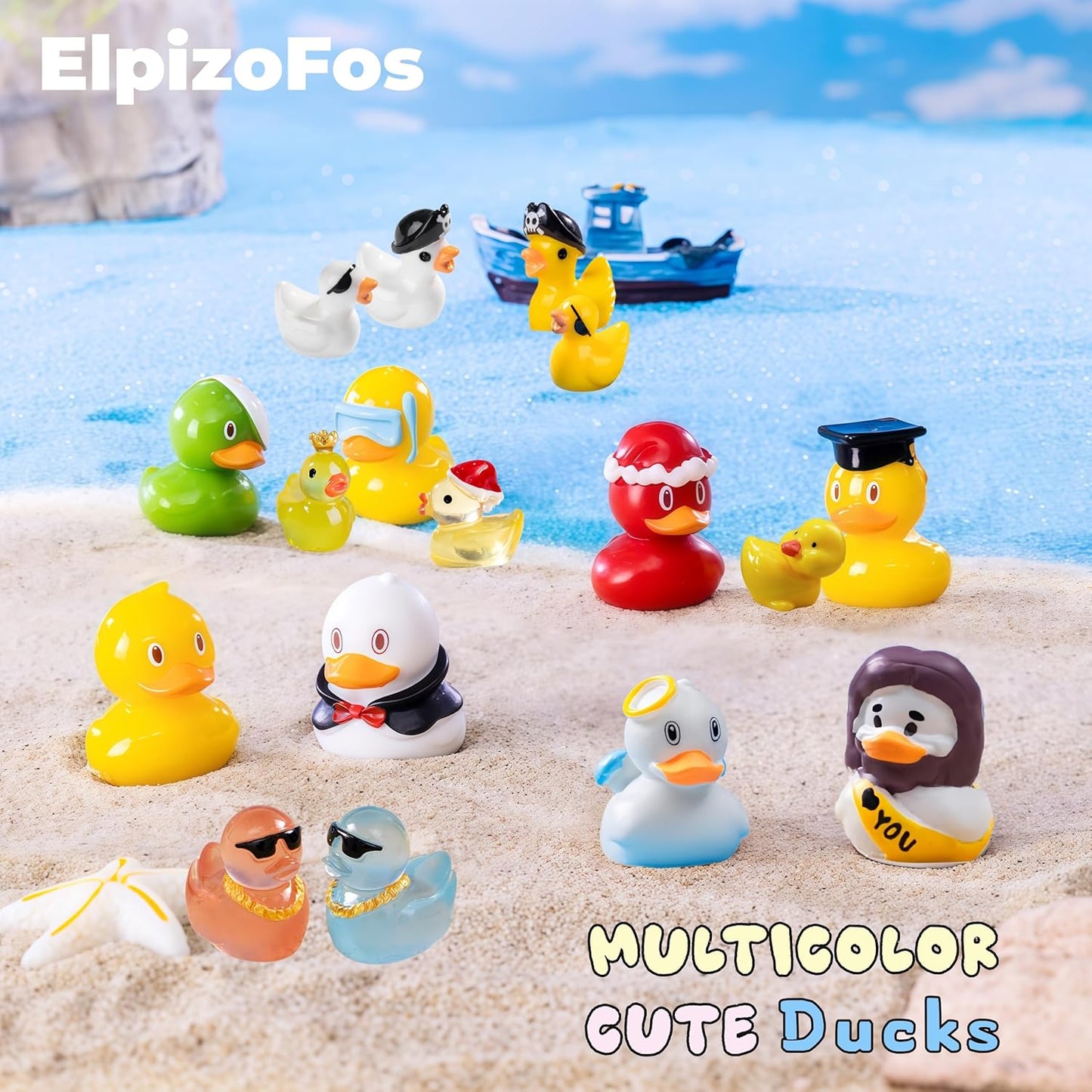 100 Pzas Patos Resina Multicolor Mini Figuras Jardín Bonsái